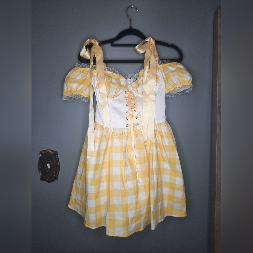 Yellow and White Goldilocks Dress Size XS Tricks And Treats Dolls Kill